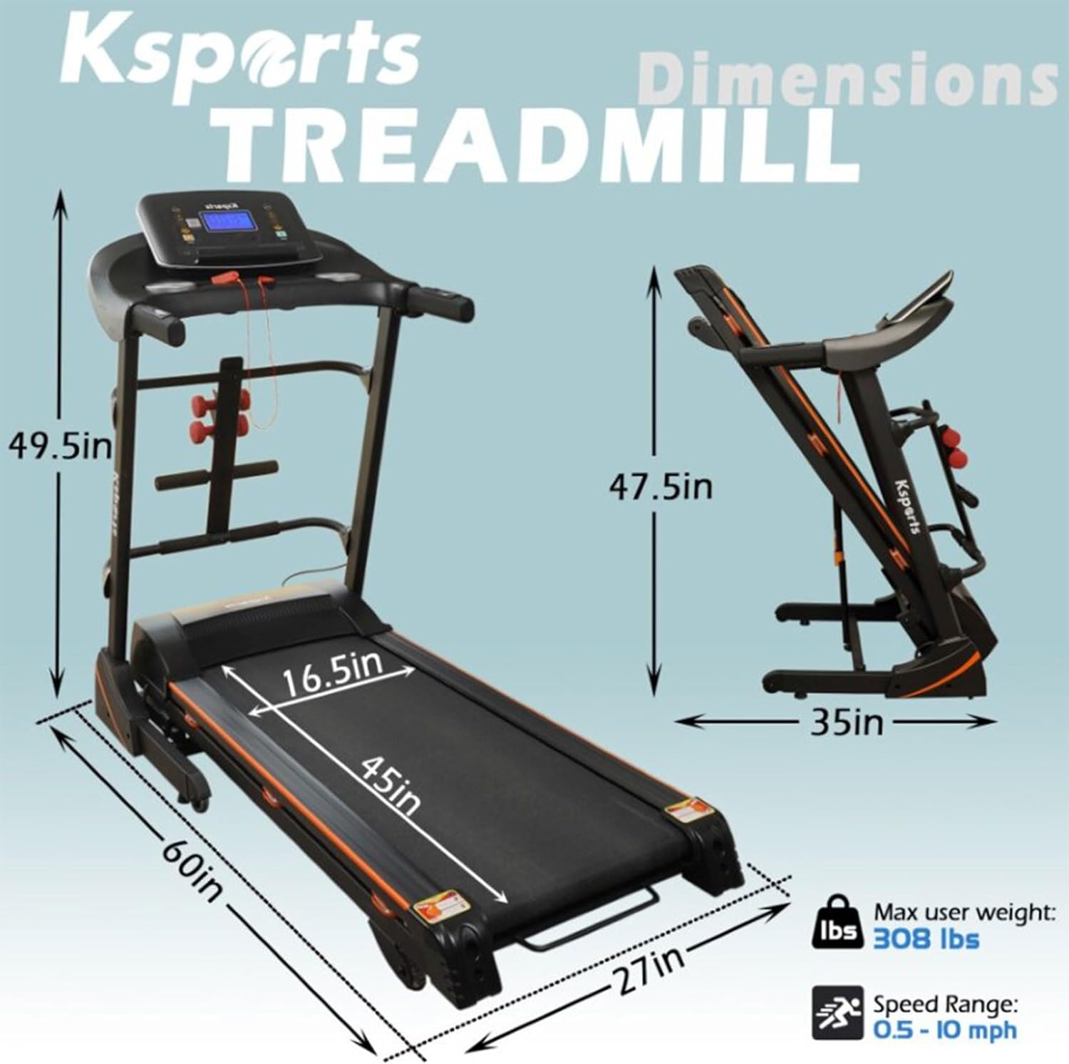 Ksports Multi-functional Treadmill Bundle (LJJ1001)