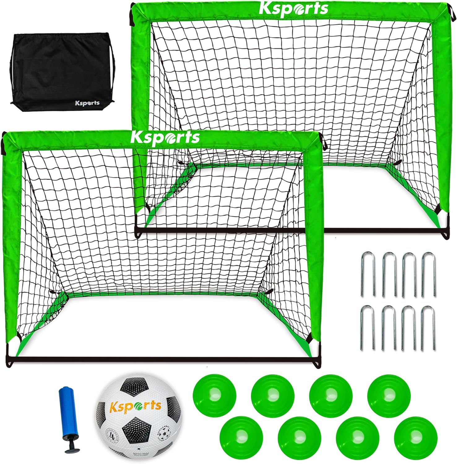 Ksports Soccer Nets Bundle 4ft Green 2 Nets (GS5002)