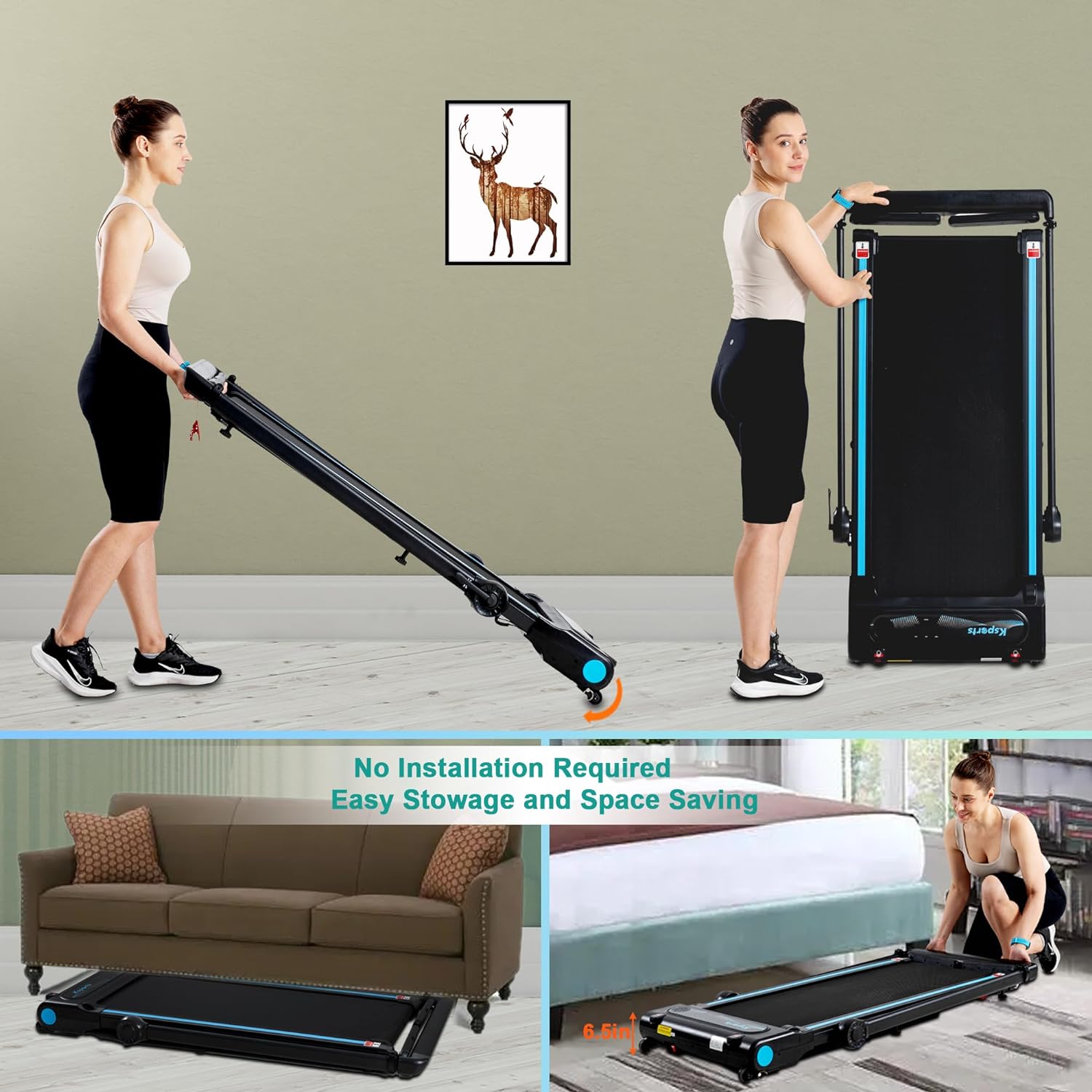 Ksports 4 in 1 Folding Treadmill with Desk (KSU3101)