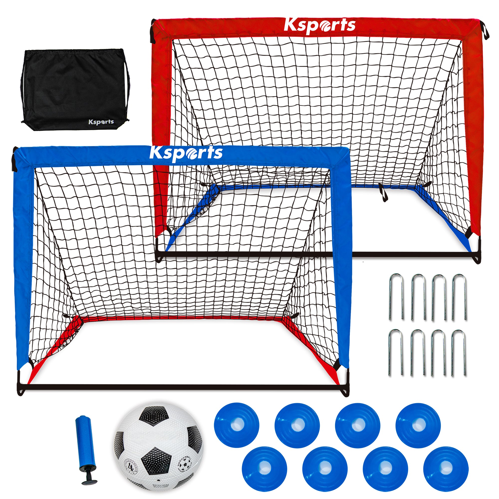 Ksports Soccer Nets Bundle 4ft Blue/Red 2 Nets (KSU7001)