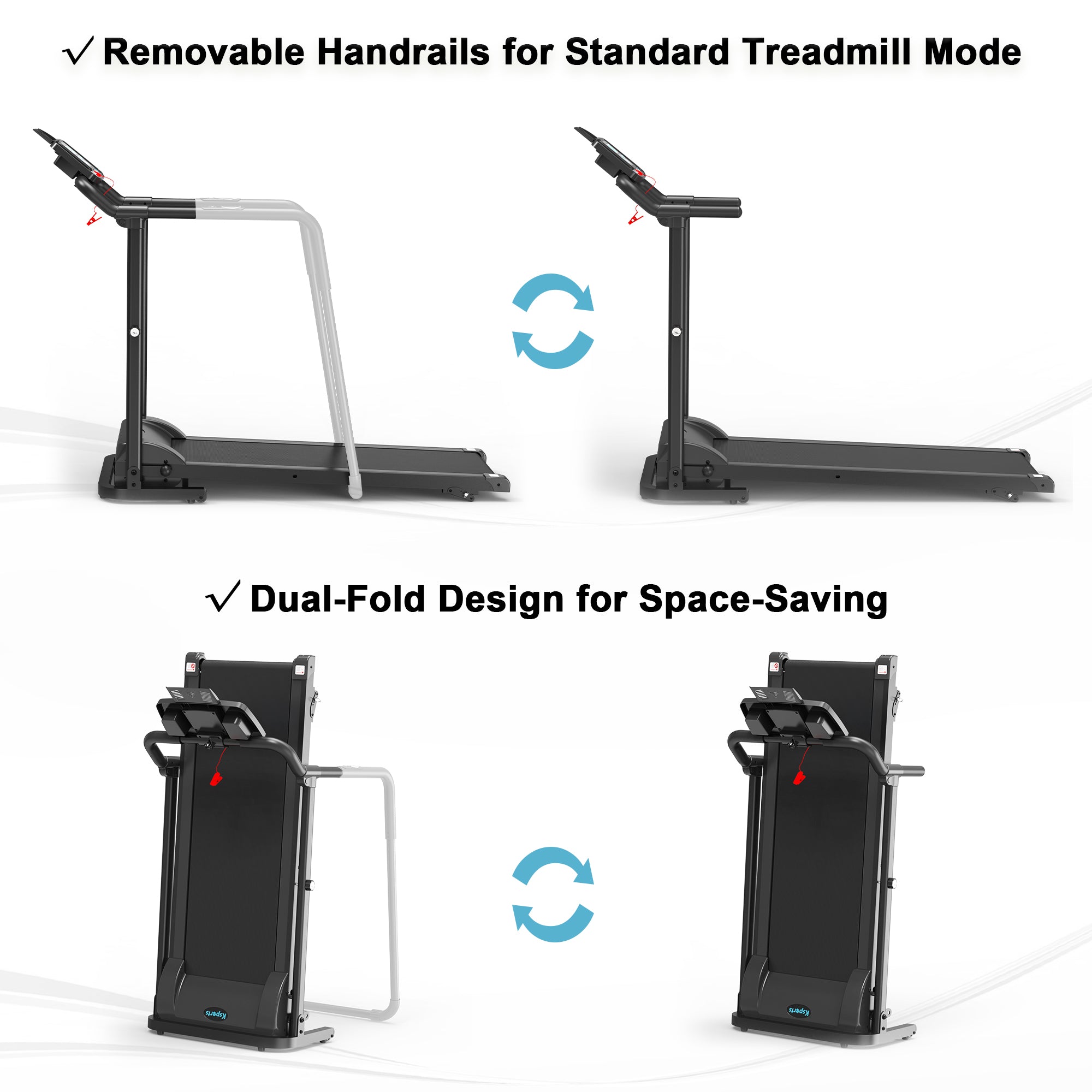 Ksports Advanced Rehab Walking Treadmill Black (KSU1002)