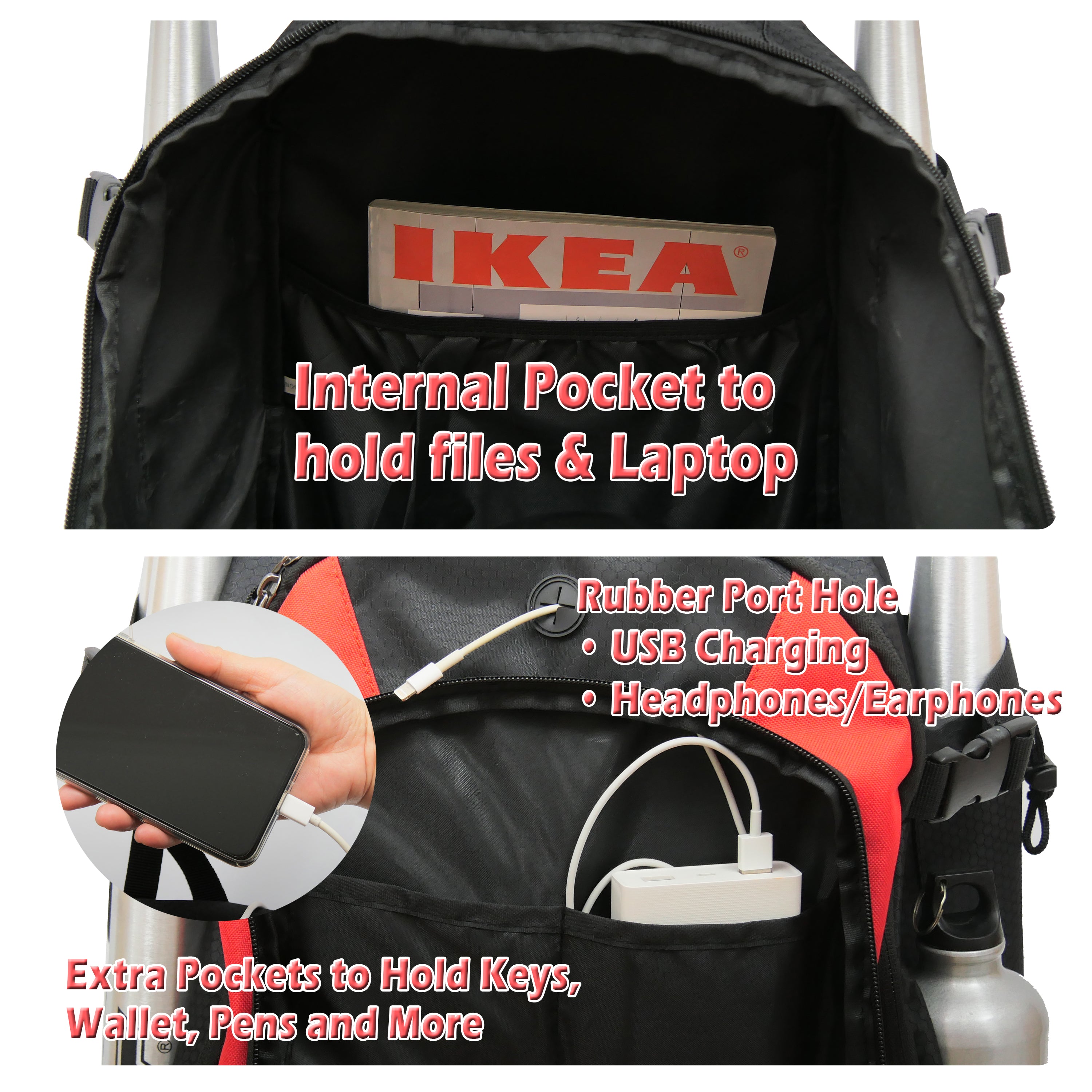 Ksports Baseball Backpack Black & Red (FS1001)