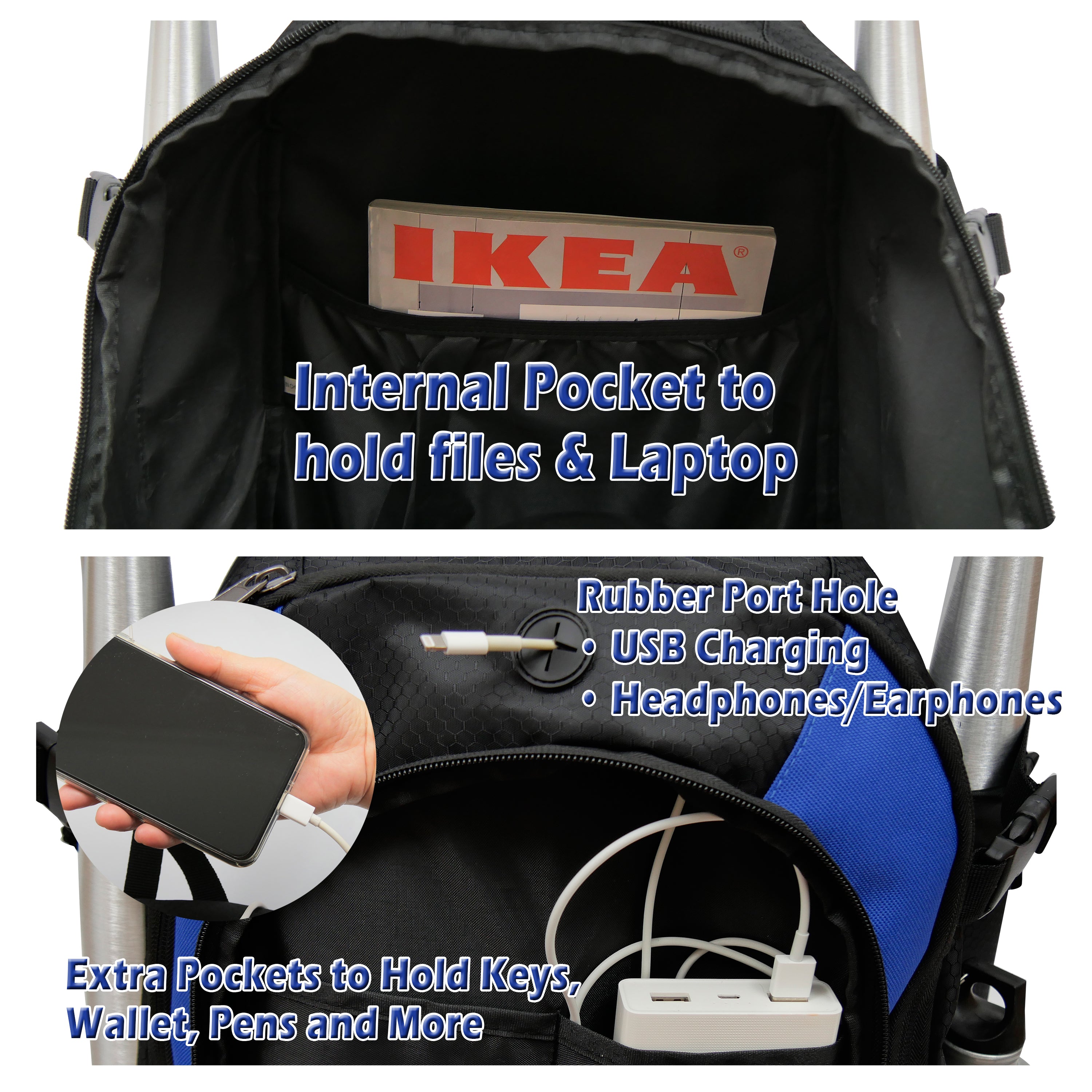 Ksports Baseball Backpack Black & Blue (FS1002)