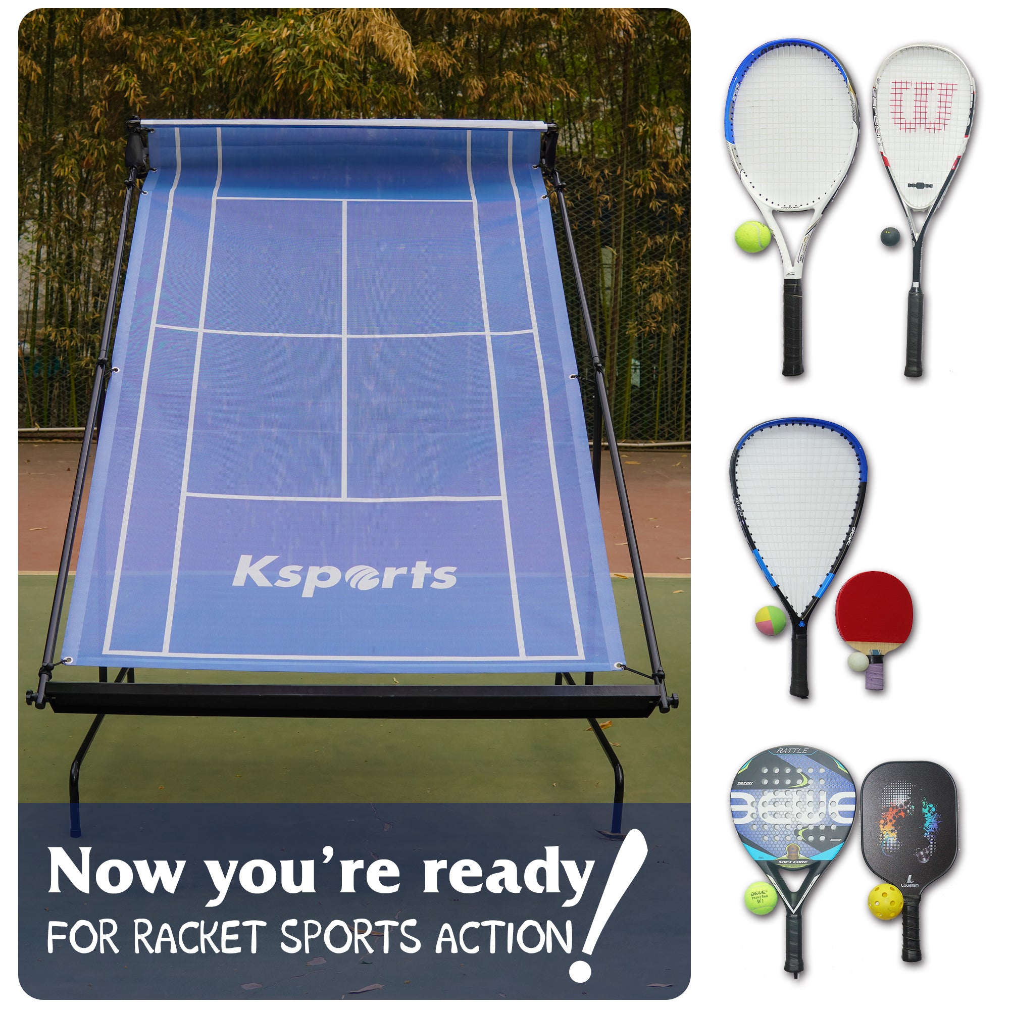 Ksports Tennis Rebounder Net Large Blue (GS8001)