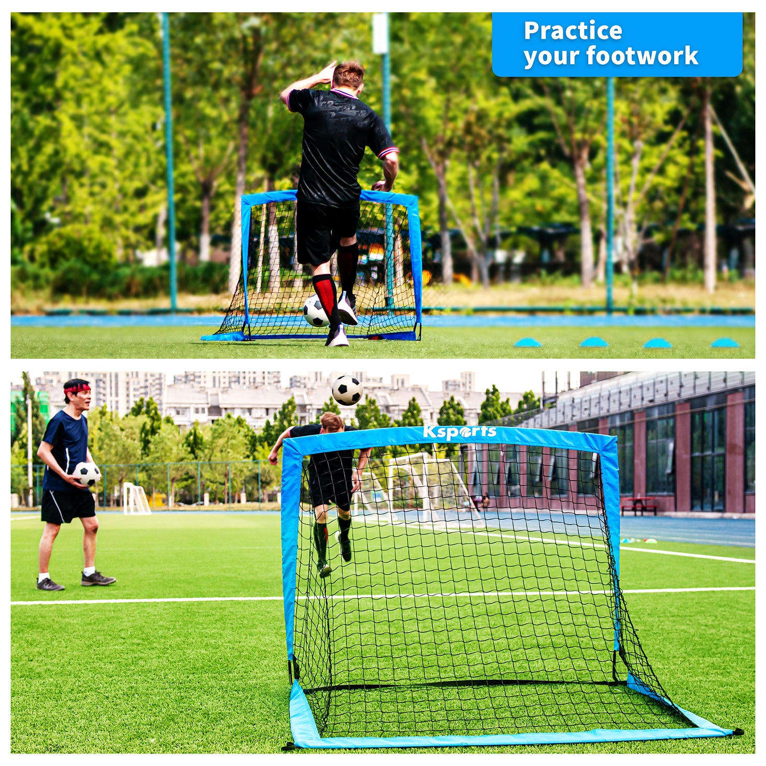 Ksports Soccer Nets Bundle 4ft Blue 2 Nets (GS5001)