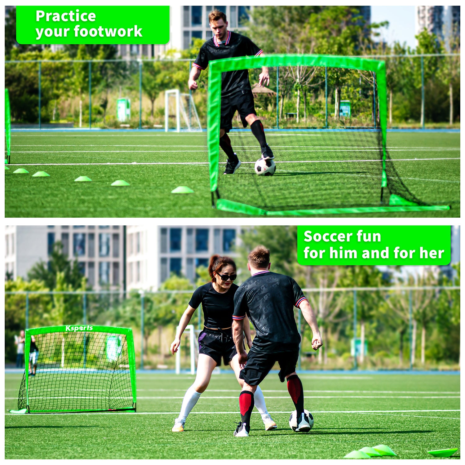 Ksports Soccer Nets Bundle 4ft Green 2 Nets (GS5002)