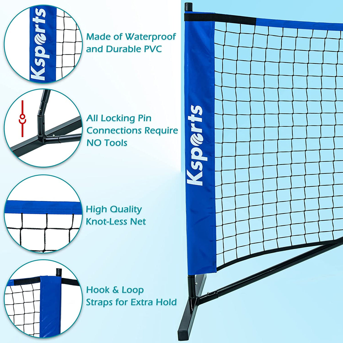 Ksports Regulation Size Pickleball Net 22 Feet Blue Kathys Universe