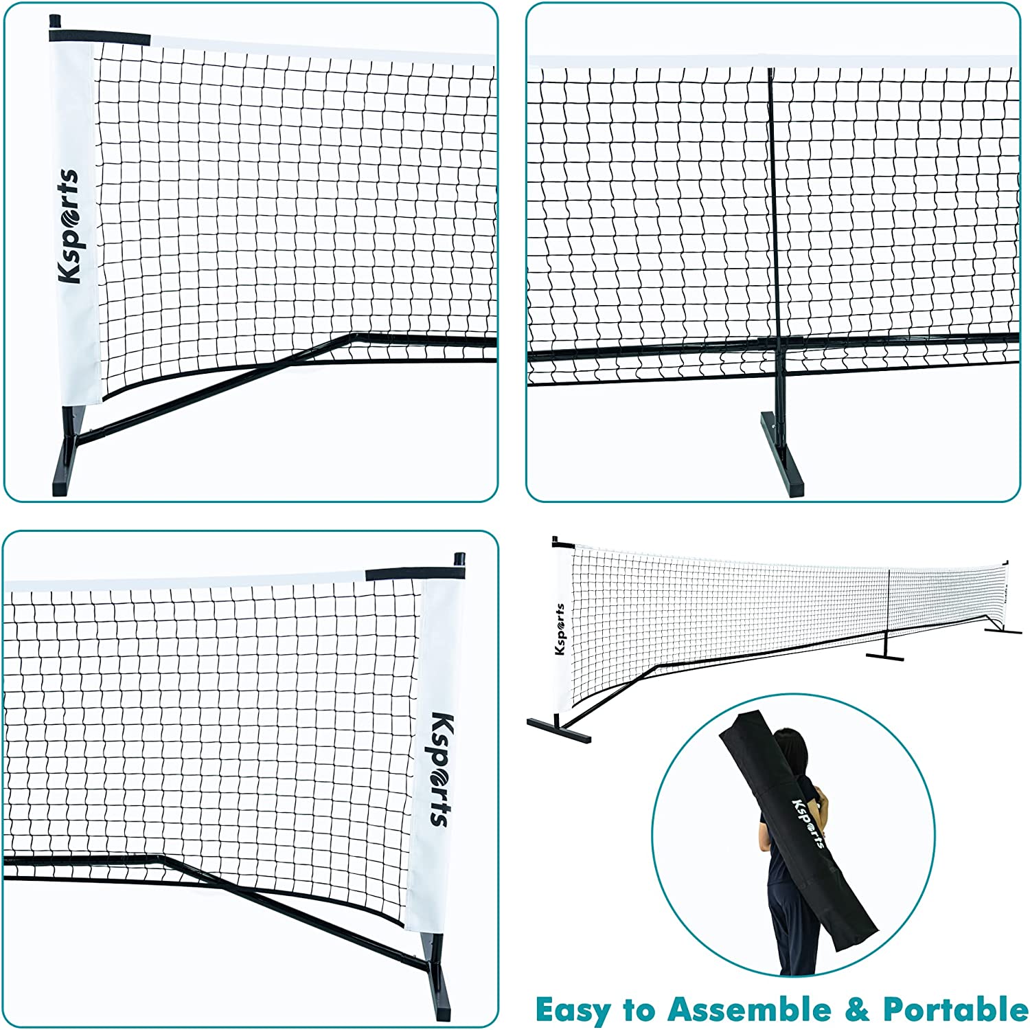 Ksports Regulation Size Pickleball Net 22 Feet White (KSU9001)
