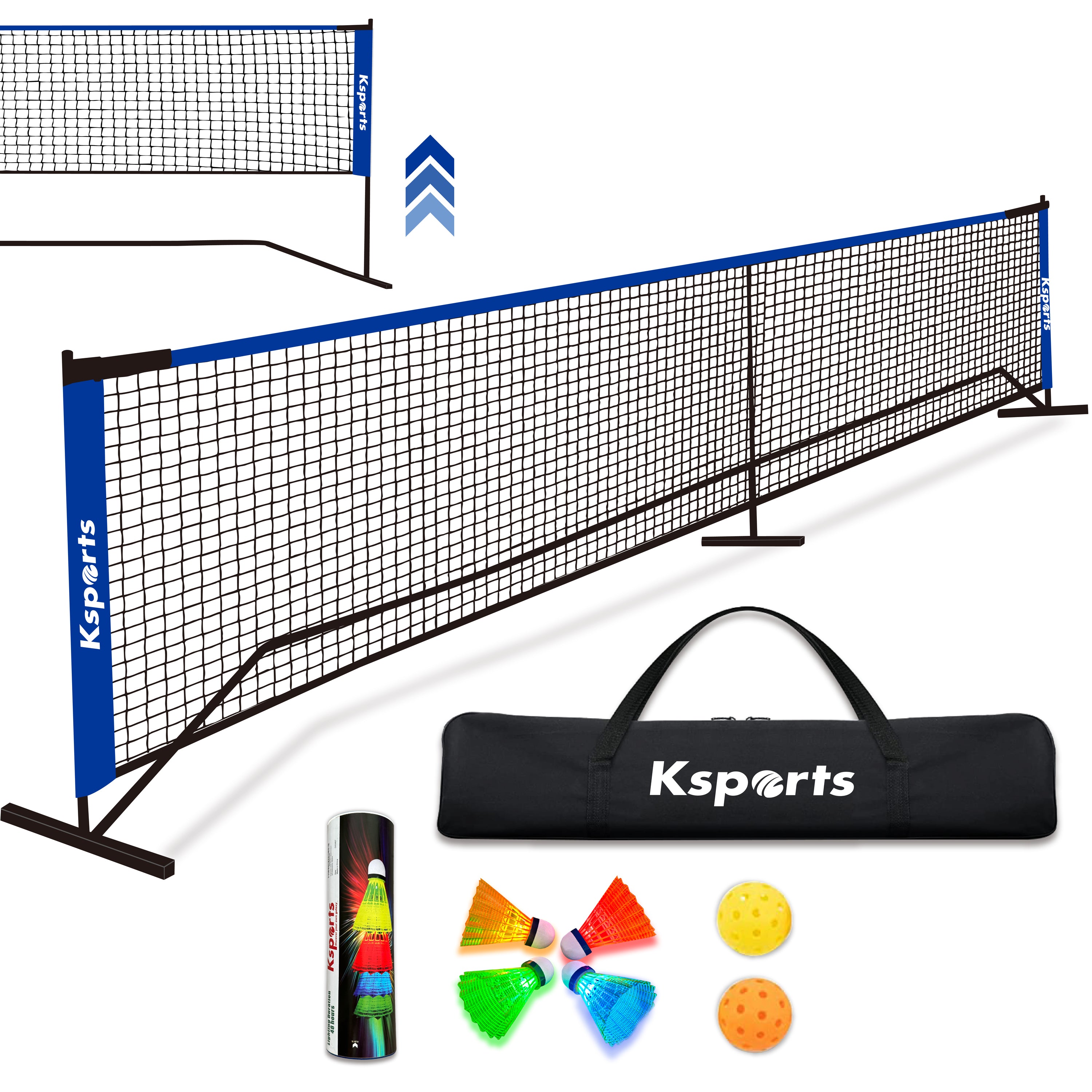 Ksports Regulation Size Pickleball Net 22 Feet Blue (KSU9003)