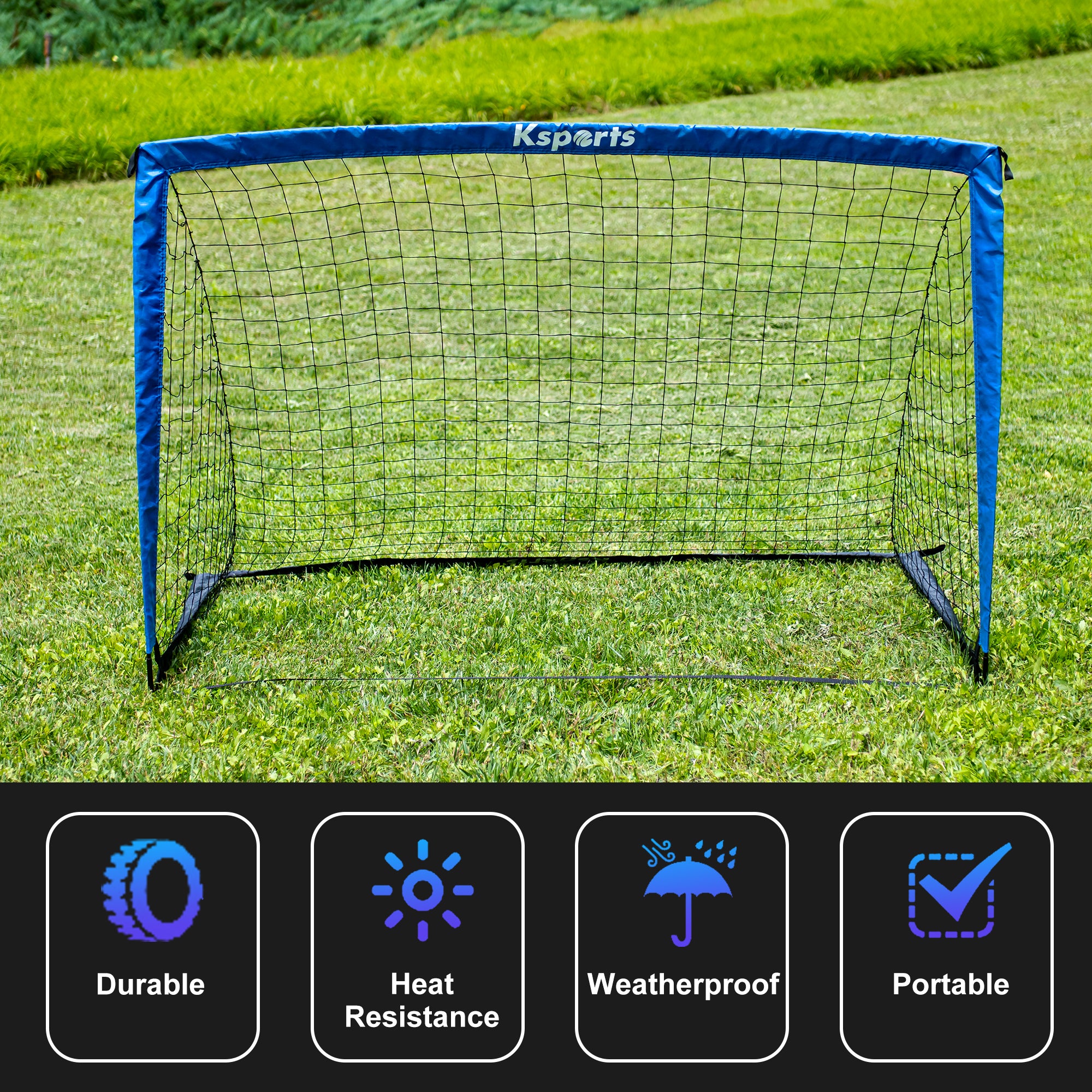 Ksports Soccer Net Bundle 6ft Black/Blue 1 Net (KSU7003)