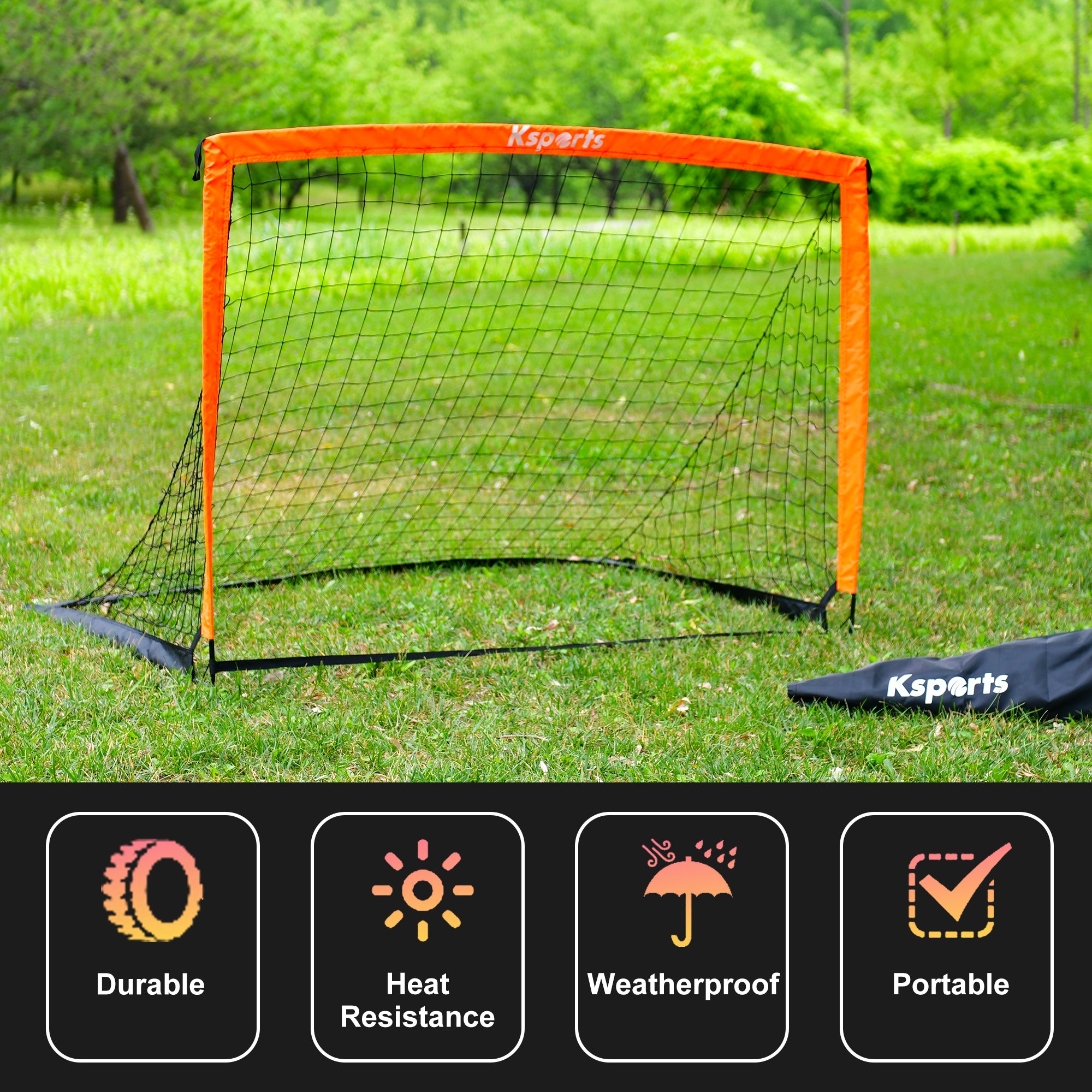 Ksports Soccer Net Bundle 6ft Black/Orange 1 Net (KSU7002)