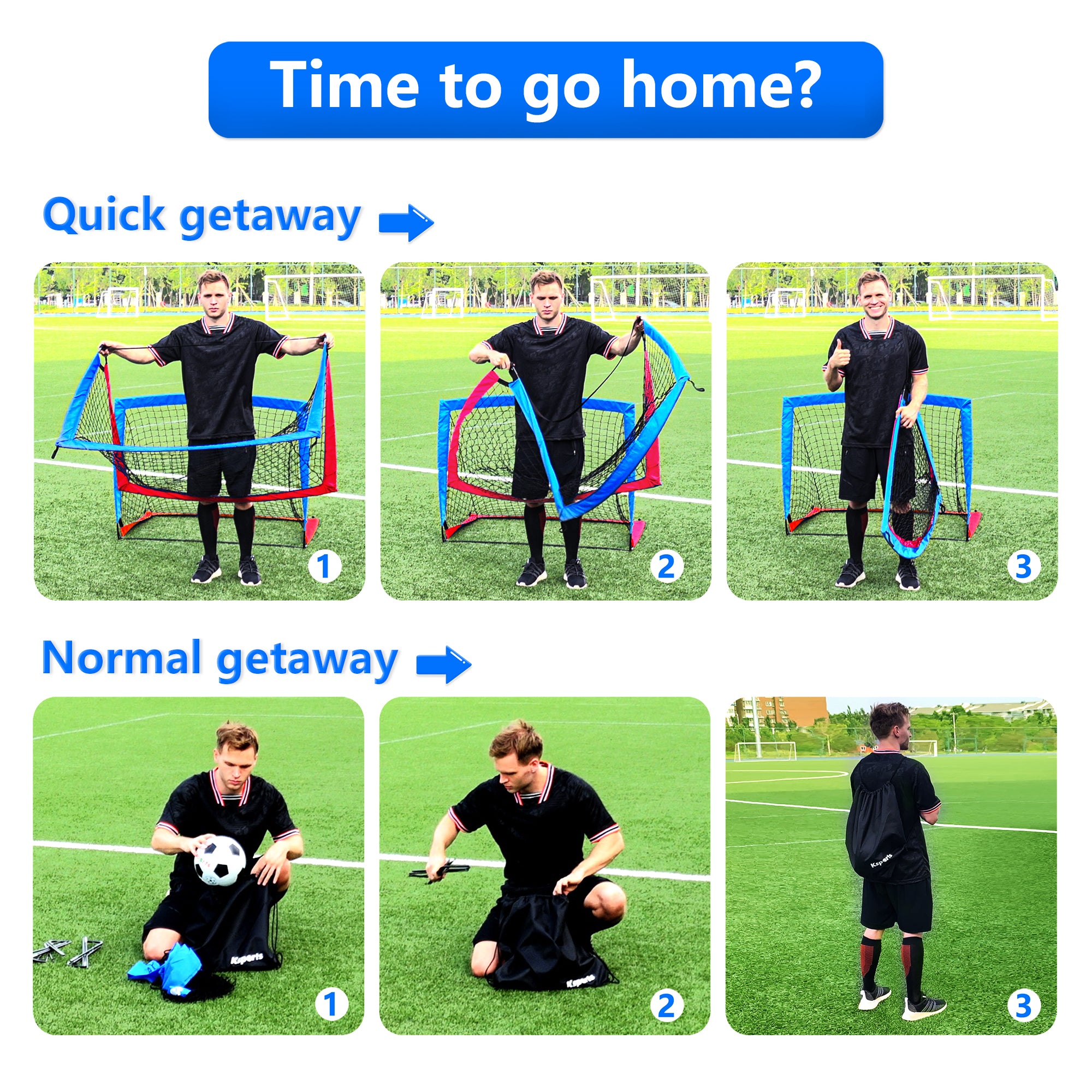 Ksports Soccer Nets Bundle 4ft Blue/Red 2 Nets (KSU7001)