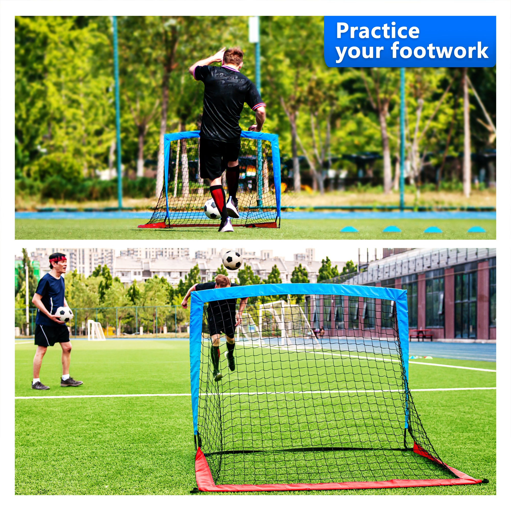 Ksports Soccer Nets Bundle 4ft Blue/Red 2 Nets (KSU7001)