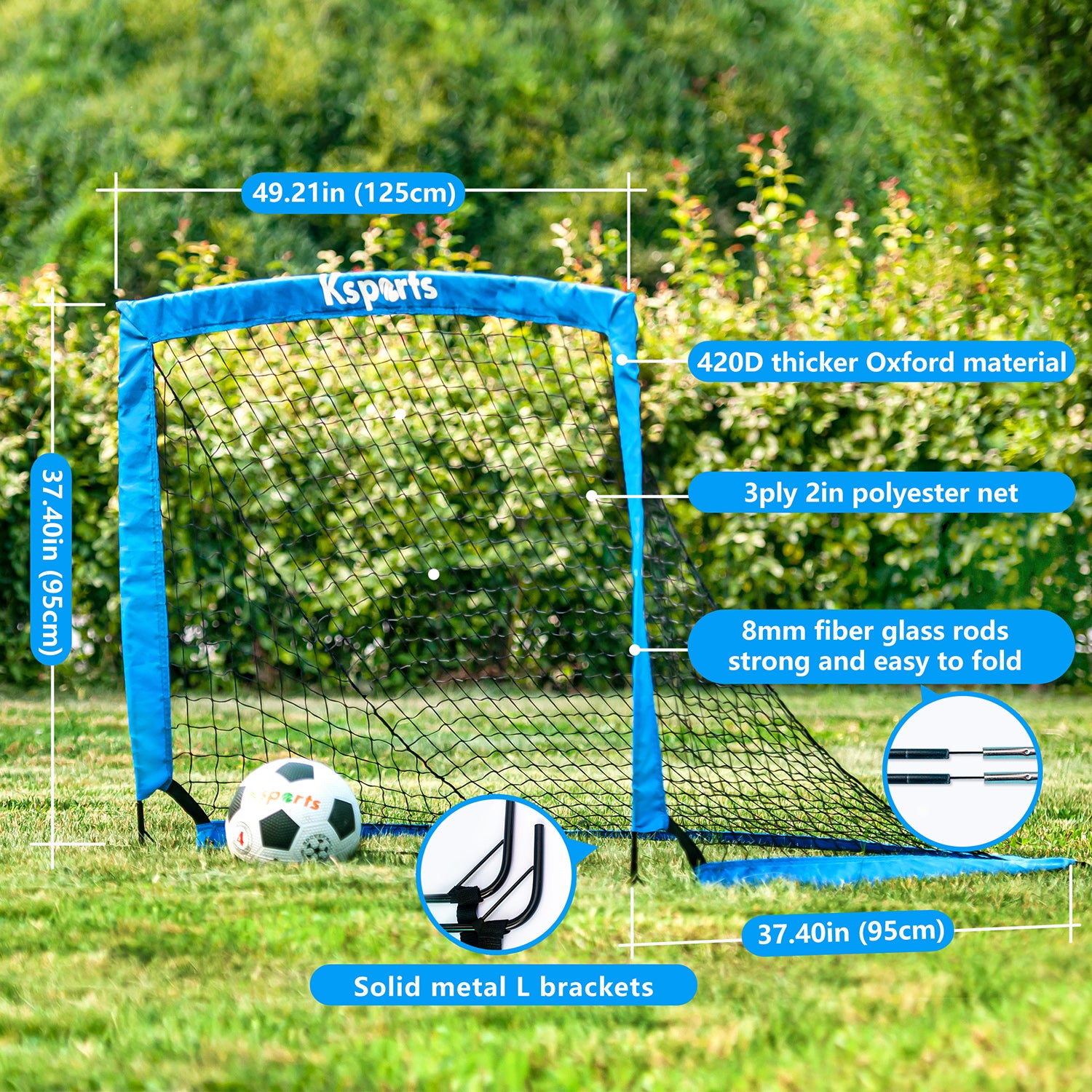 Ksports Soccer Nets Bundle 4ft Blue 2 Nets (GS5001)