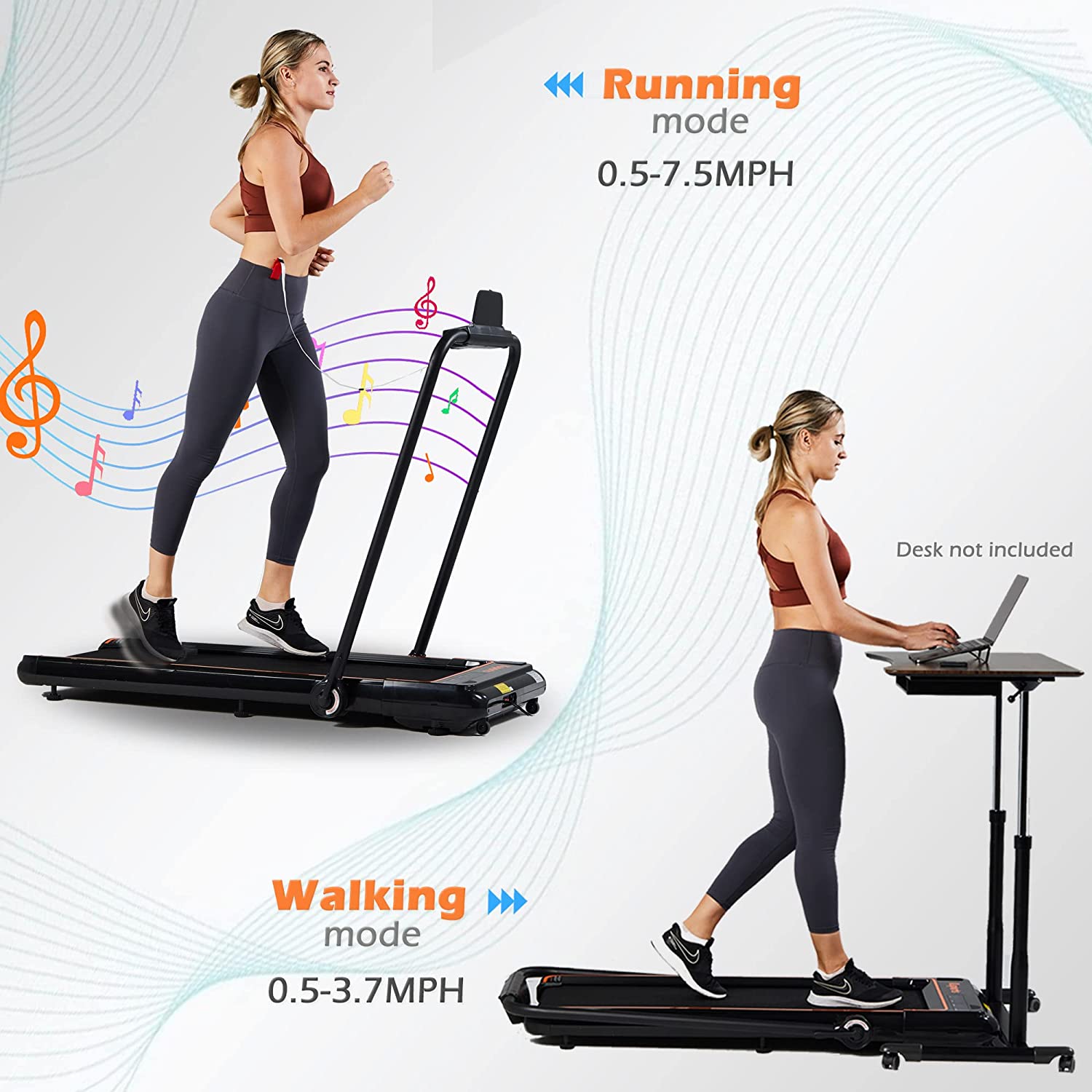 Ksports 3 in 1 Folding Treadmill Orange (KSU3001)