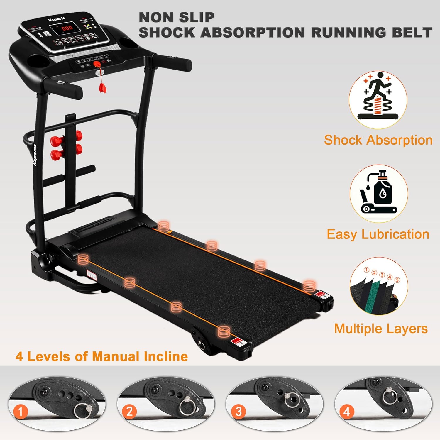 Ksports Multi-functional Treadmill Bundle - Model LJJ2001 (2.25HP/Max: 265lbs)
