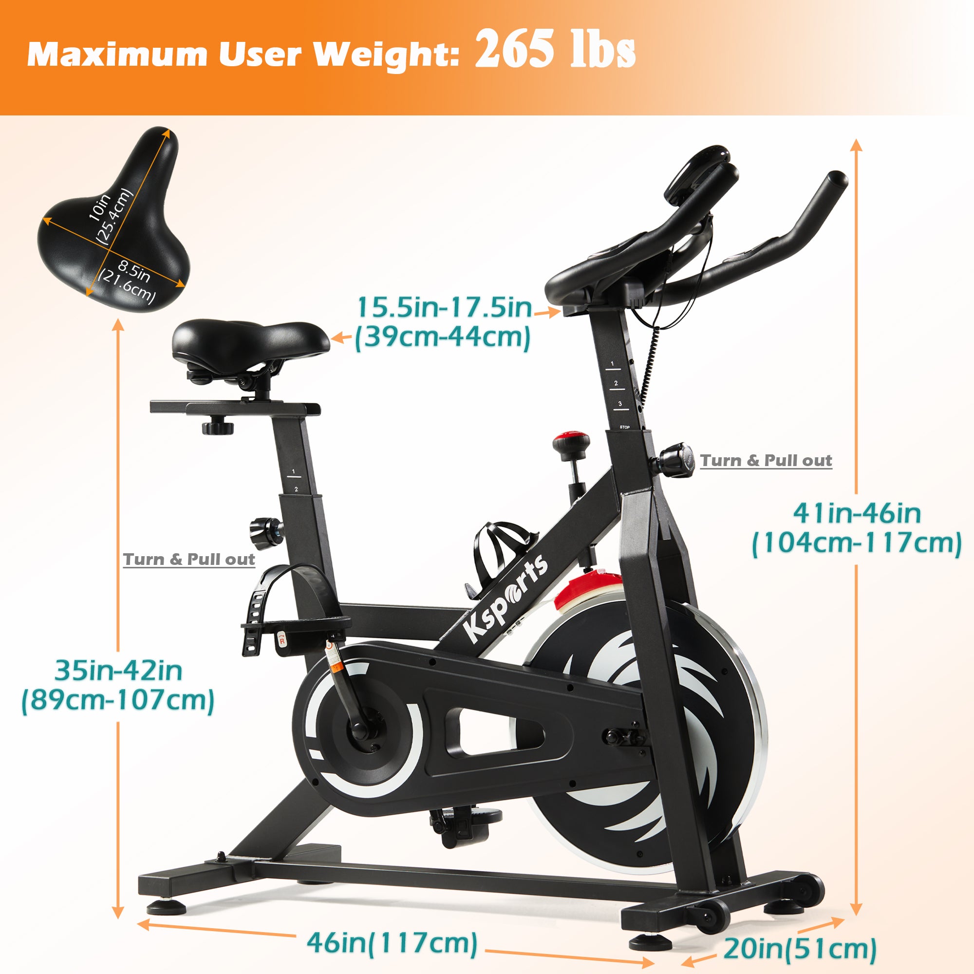 Ksports Exercise Bike Wool Felt Resistance (KSU1101)