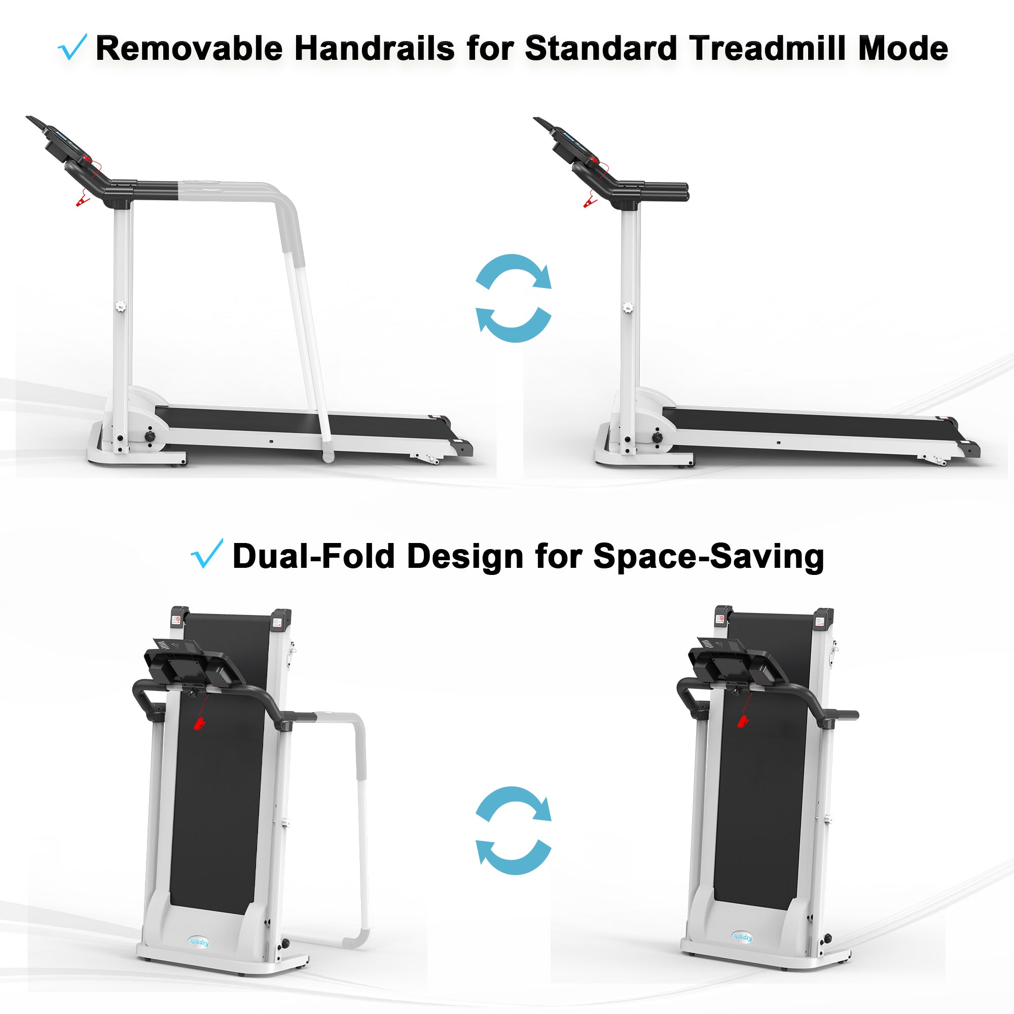 Ksports Advanced Rehab Walking Treadmill White (KSU1003)