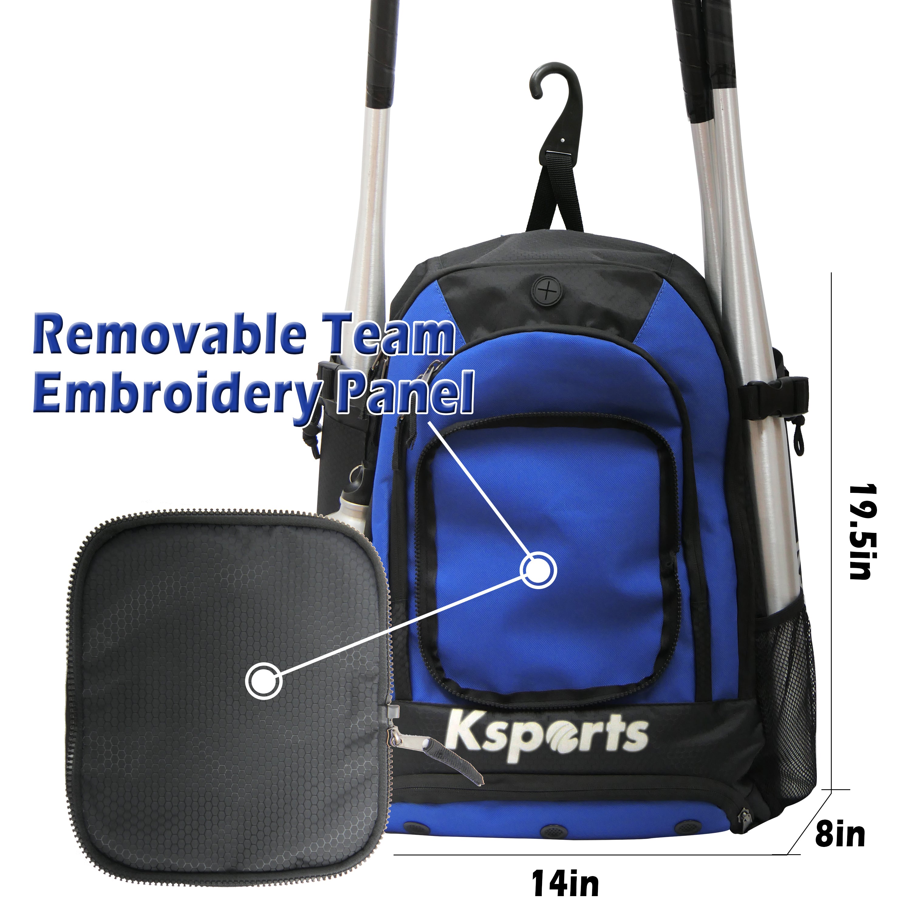 Ksports Baseball Backpack Black & Blue (FS1002)