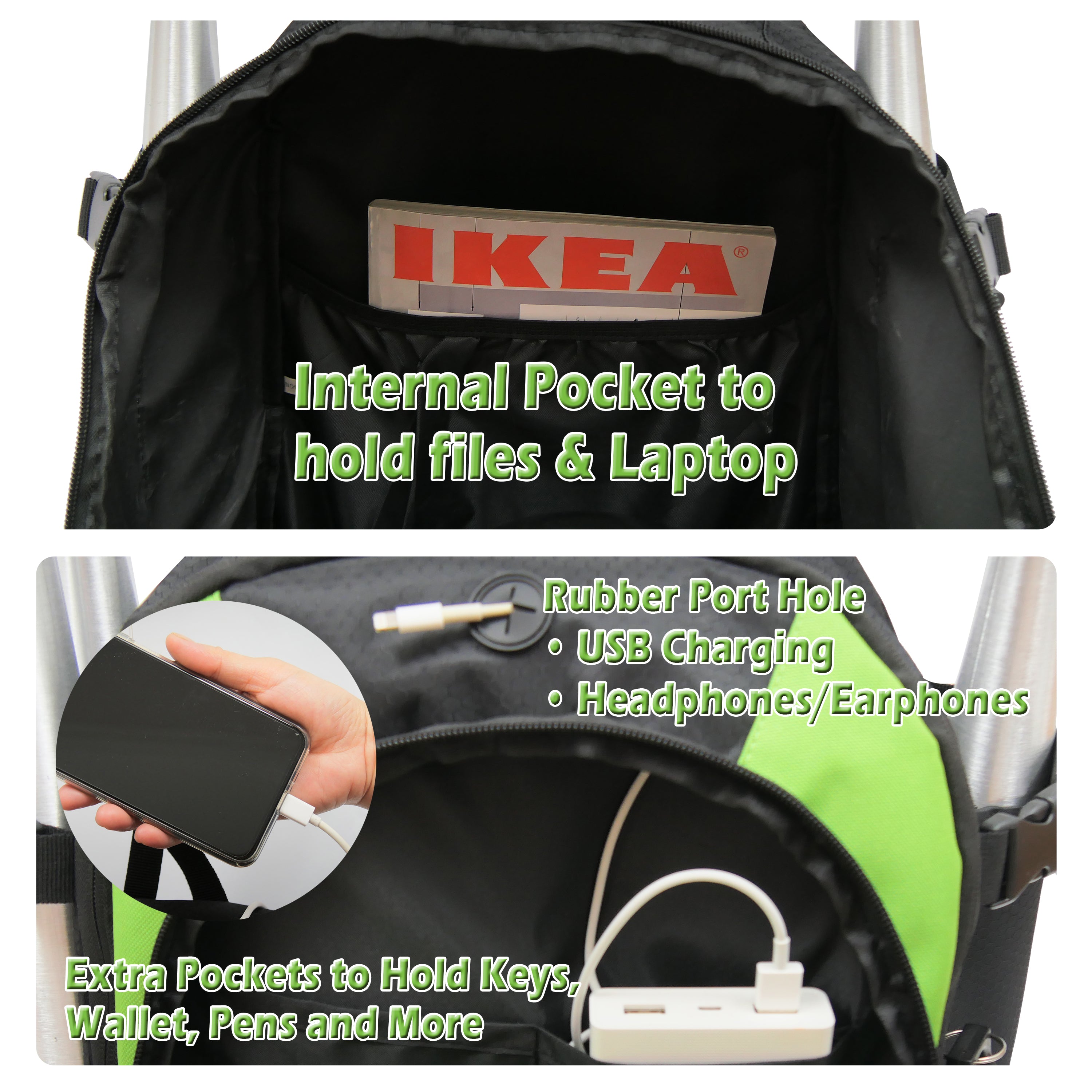 Ksports Baseball Backpack Black & Green (FS1003)