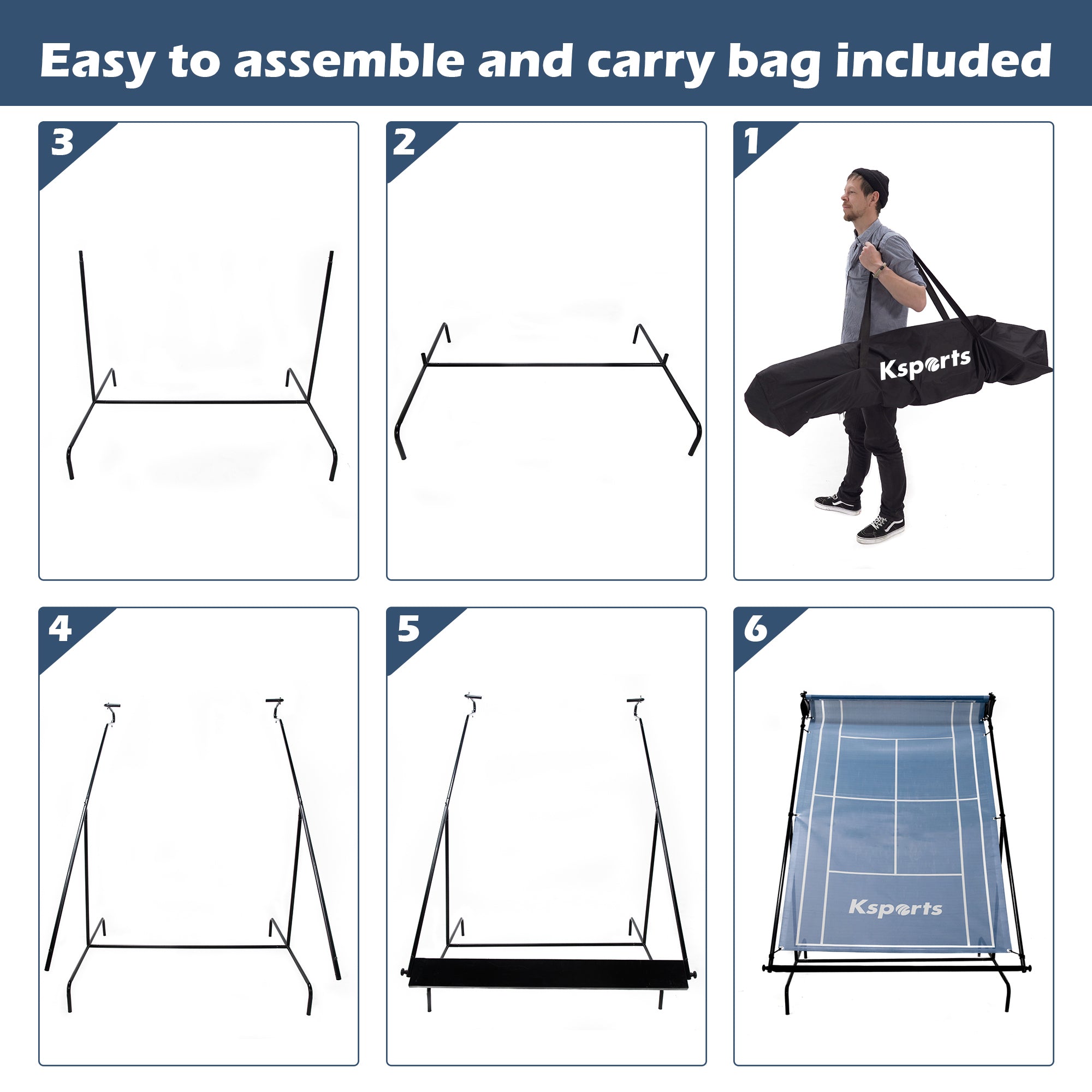 Ksports Tennis Rebounder Net Large Blue (GS8001)