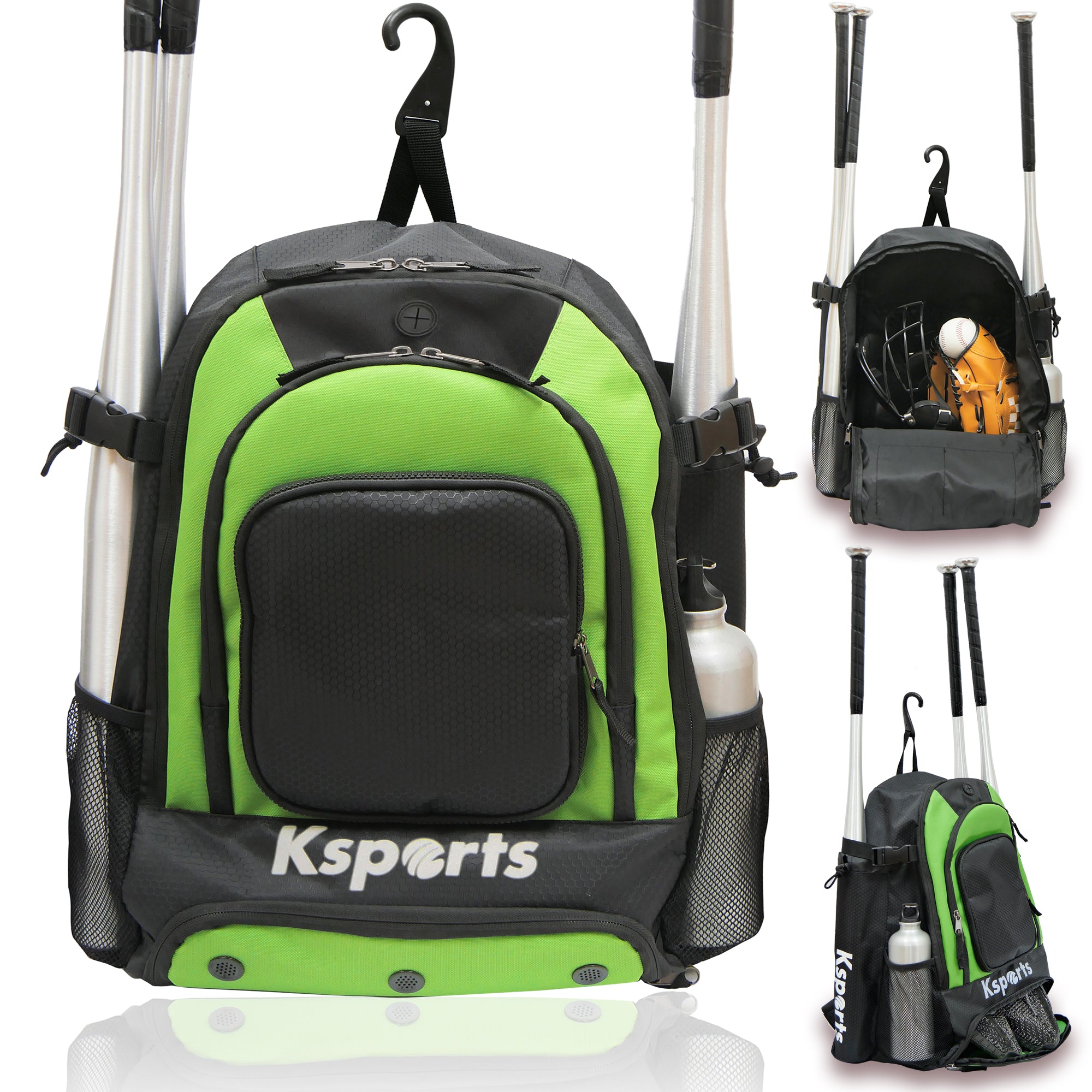 Ksports Baseball Backpack Black & Green (FS1003)