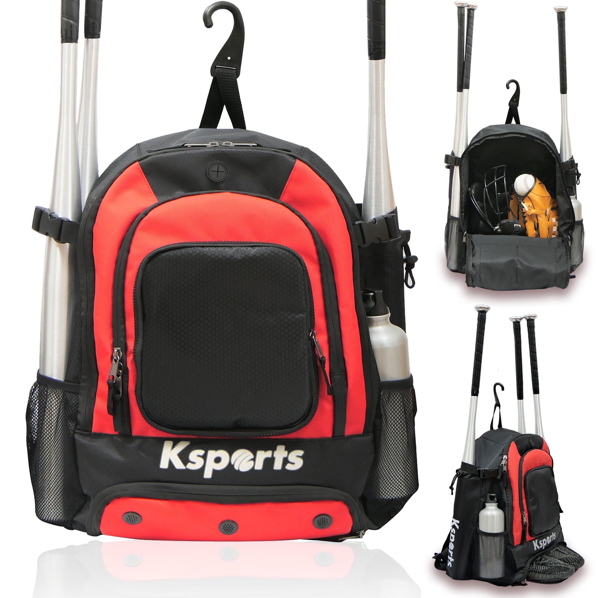 Ksports Baseball Backpack Black & Red (FS1001)