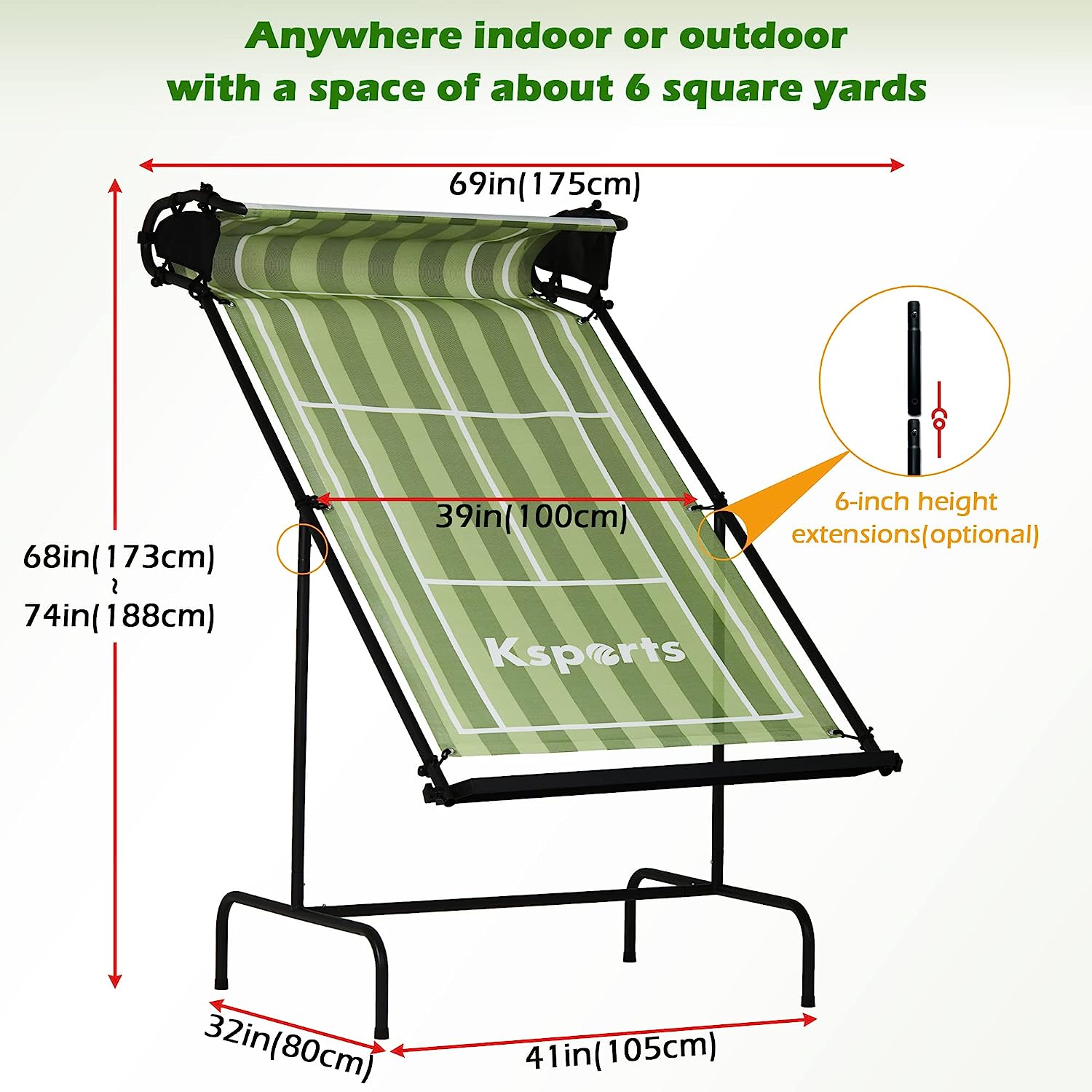 Ksports Tennis Rebounder Net Regular Green (KSU9006)