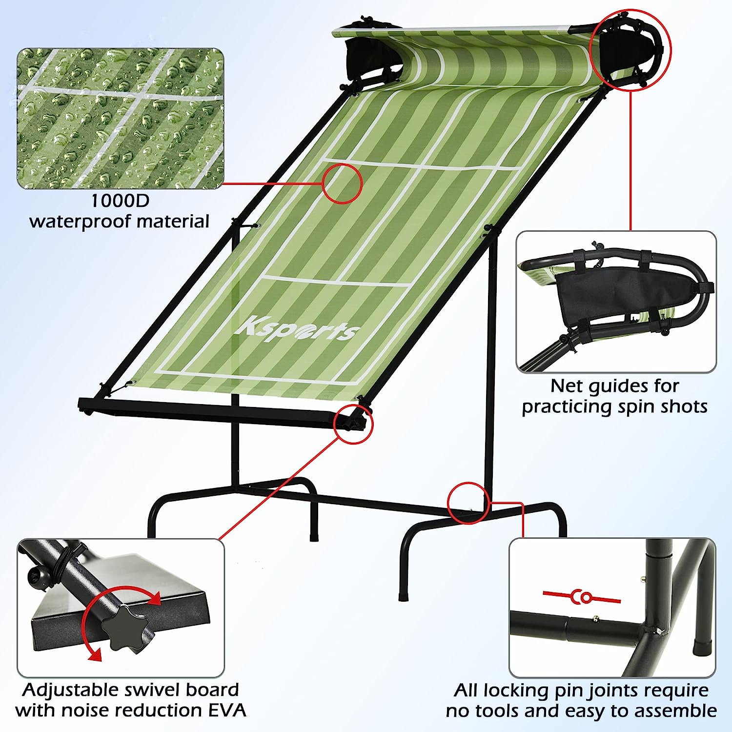 Ksports Tennis Rebounder Net Regular Green (KSU9006)