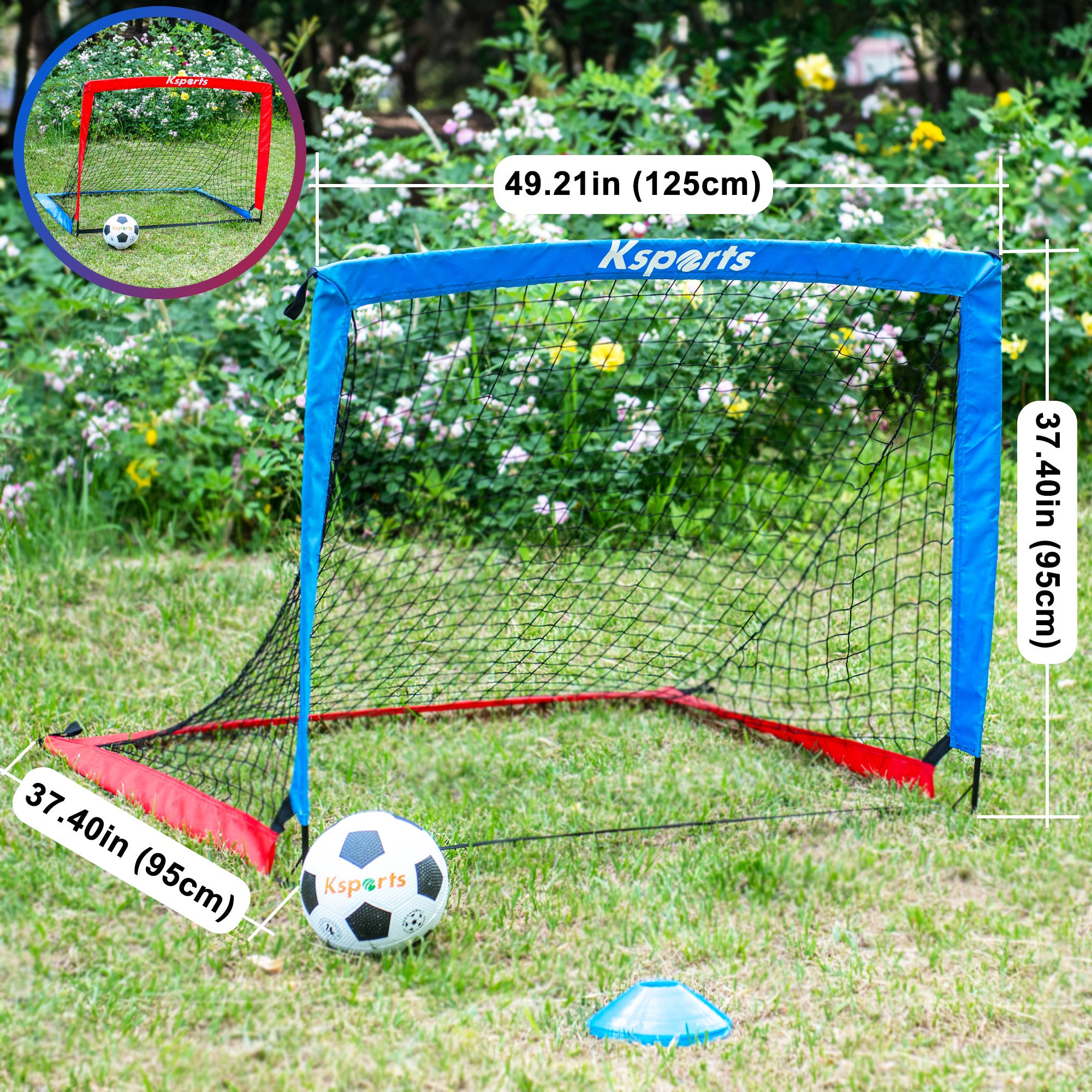 Ksports Soccer Nets Bundle 4ft Blue/Red 2 Nets (KSU7001)