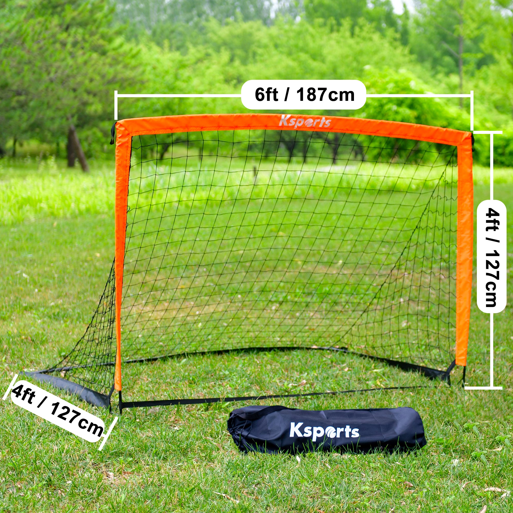 Ksports Soccer Net Bundle 6ft Black/Orange (1 Net)