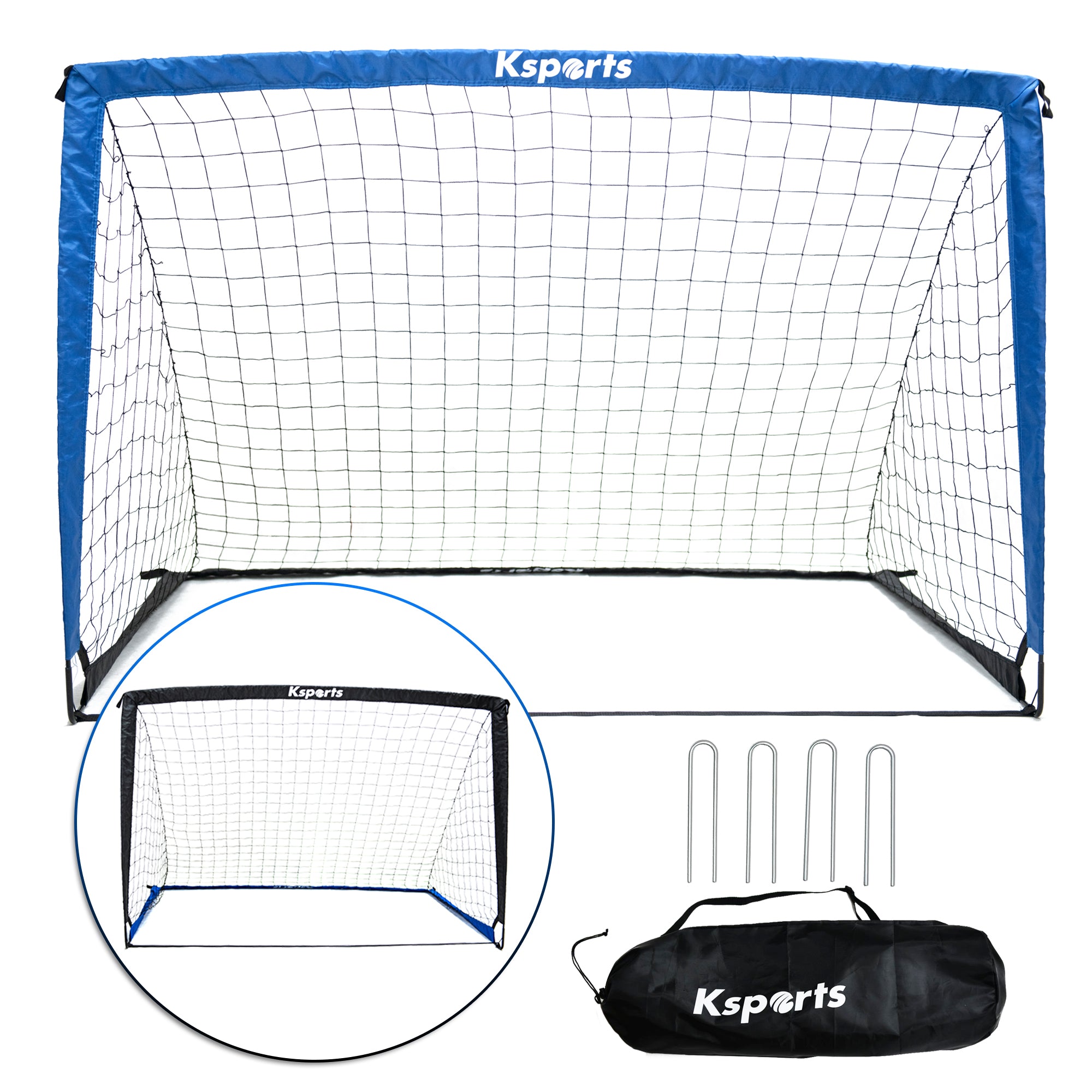 Ksports Soccer Net Bundle 6ft Black/Blue 1 Net (KSU7003)