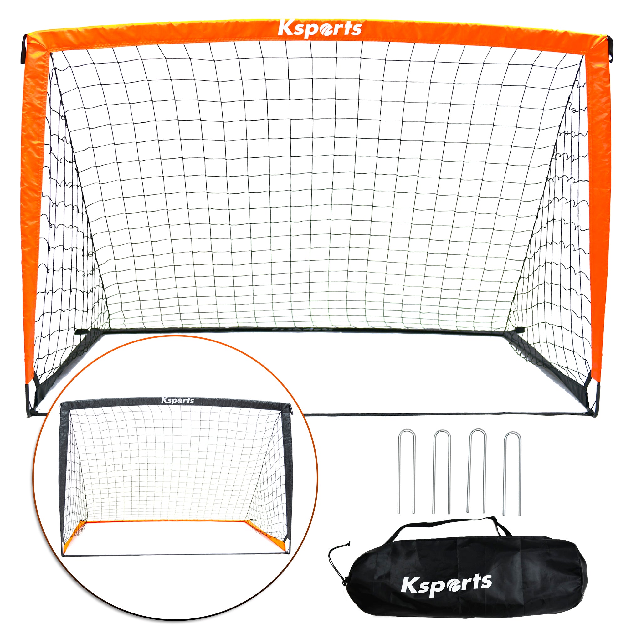 Ksports Soccer Net Bundle 6ft Black/Orange 1 Net (KSU7002)