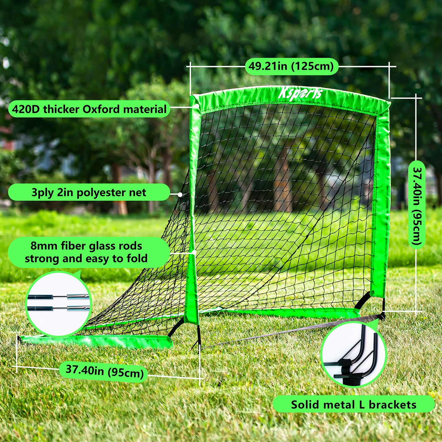Ksports Soccer Nets Bundle 4ft Green (2 Nets)