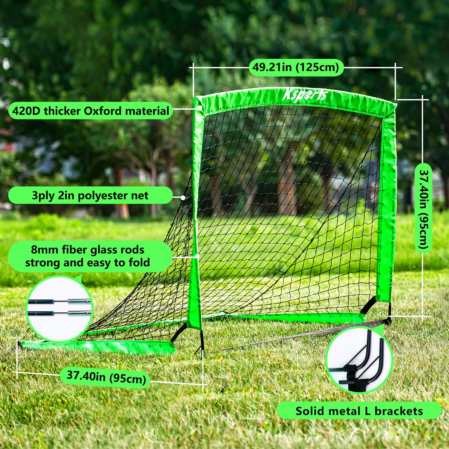 Ksports Soccer Nets Bundle 4ft Green 2 Nets (GS5002)